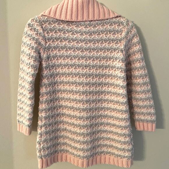 Chelsea's Corner Thick Knit Sweater/Cardigan Pink & Gray‎ Floral Accent Size 2T - Picture 5 of 11